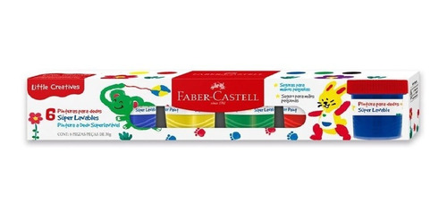 Pintura Para Dedos Lavable Faber Castell 30gr X 6 Colores