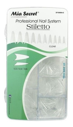 Tips Stiletto Transparente X 500 - Mia Secret