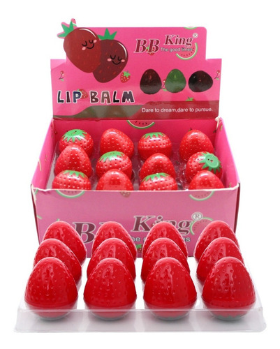 Balsamo Para Labios Forma De Fresa Mayoreo Lip Balm