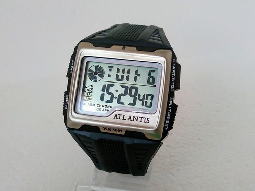 Relógio Masculino Digital Atlantis Quadrado Original 12x S/j