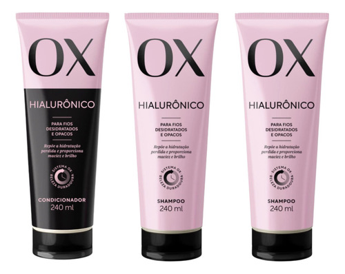 Kit Ox Hialuronico 1 Cond 240ml+2 Shampoo 240ml