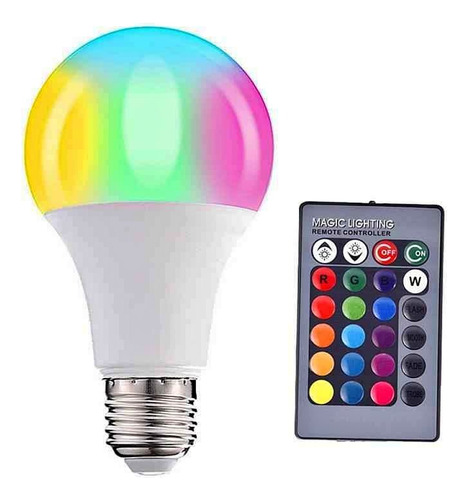 Foco Led Rgb De 15 Watts + Control Remoto