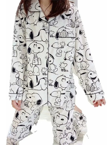 Pijama Japonés Lindo Animado Snoopy Damas Manga Larga