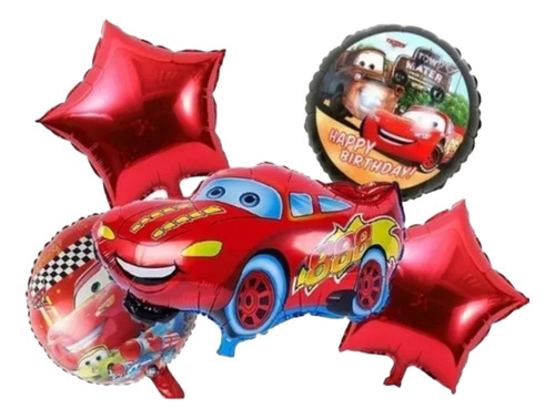 Set De Globos Cars 5 Piezas Cumpleaños