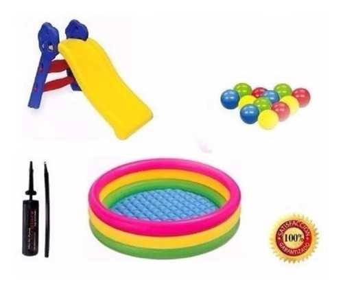 Imagen 1 de 1 de Rodadero + Piscina 100 Pelotas + Inflador Original Nuevo