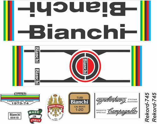 Adesivos Bicicleta Antiga Bianchi Campagnolo-  Frete Grátis