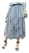 Comprar Faldas Largas De Tul Malla Escalonada Moda Cómodo Elegante