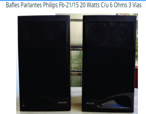 Parlantes Bafles Philips Fb 21/15  3 Vias Madera 