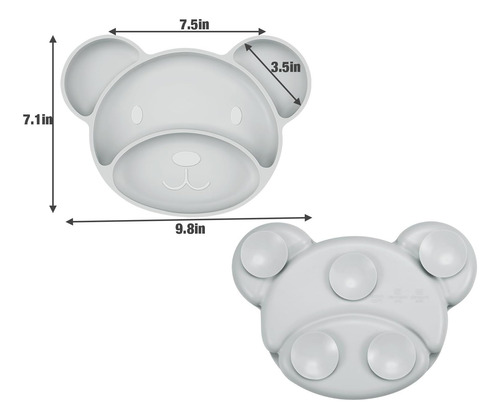 Set De Alimentación De Bebé De Silicona De Pandaear, Led Del