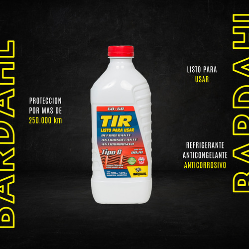 Liquido Refrigerante Anticorrosivo Rojo 50% Bardahl 1 L