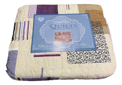 Cubre Cama 1 1/2 Plazas Con Funda Mantra Quilt