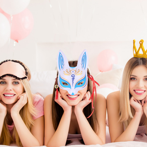 Cosplay Blossom Fox Face Para Mask M Cherry Sakura Half
