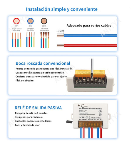 Receptor De Interruptor De Control Remoto Inalámbrico Dc12v