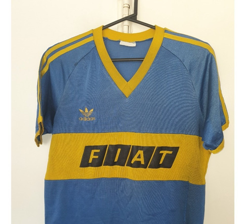 Camiseta Boca Juniors adidas Fiat 1991 Manga Corta Talle 2