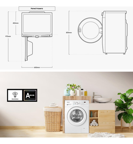 Lavarropas Automático Carga Frontal 7 Kg Inverter Blanco
