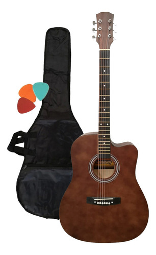 Guitarra Acustica Sunset Para Adultos Cuerdas De Acero 41 Color Chocolate Orientación De La Mano Diestro