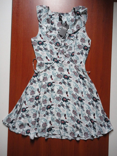 Vestido Blanco Floral Mossimo Casual Verano Talla S Nuevo