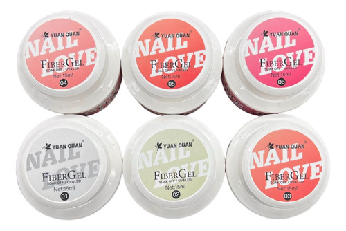 Gel De Fibra Para Uñas Extension De Uñas Reparadora 6 Piezas