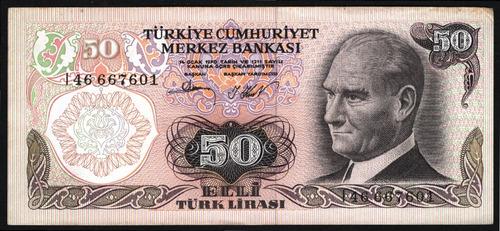 Turquia Billete De 50 Liras Del Año 1970 - Vf+