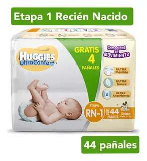 Pañales Etapa 1 Recién Nacido Huggies Ultraconfort® 44 Pzas