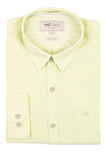 Camisa M/l Rockford Shr-linen-spm22 French Green Para Hombre