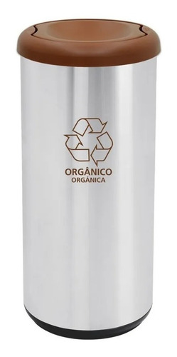 Tacho Basura Cesto Reciclaje Acero Inox 40 Litros Tramontina