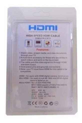 Imagem 4 de 5 de Cabo Hdmi 3 Em 1 Adaptador Hdmi Micro E Mini 1.5m 1080p
