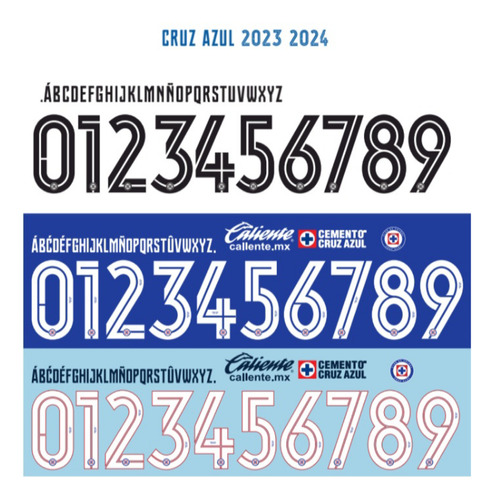 Tipografia Cruz Azul 2023-24 Digital