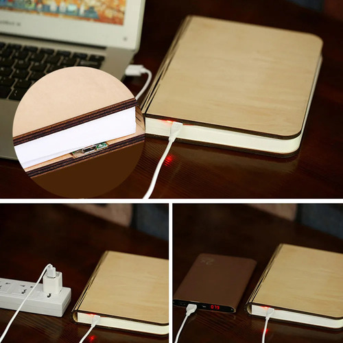 Lámpara De Lectura, Lámpara De Madera Para Libros, Luz Led D