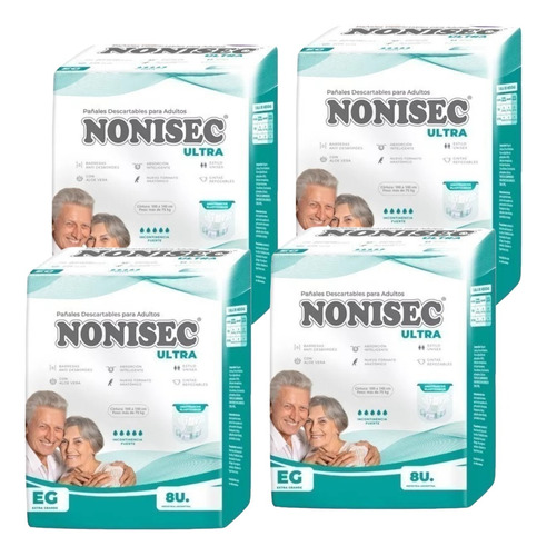 Pack Nonisec Ultra Pañales Adulto Extra Grande X 32 Unidades