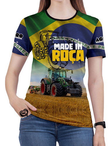 Camiseta Made In Roça Feminina Blusa Agricultura Brasil Agro