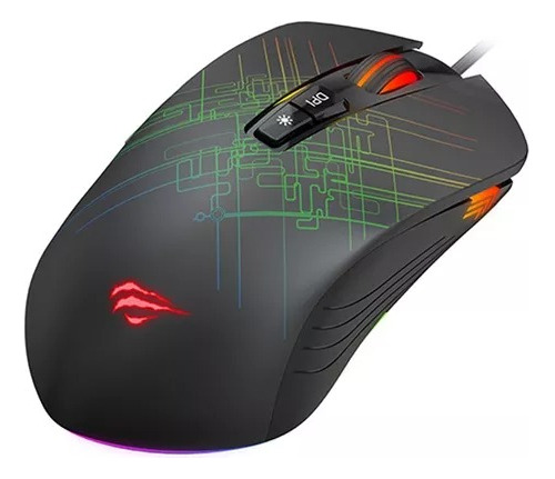 Mouse Gamer M1019 Magnus 7 Botones 6400 Dpi Usb 1.5 Mt Negro