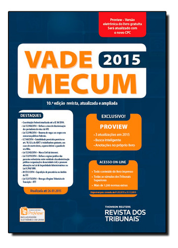 Vade Mecum Rt 2015, De Equipe  Rt. Editora Revista Dos Tribunais Em Português