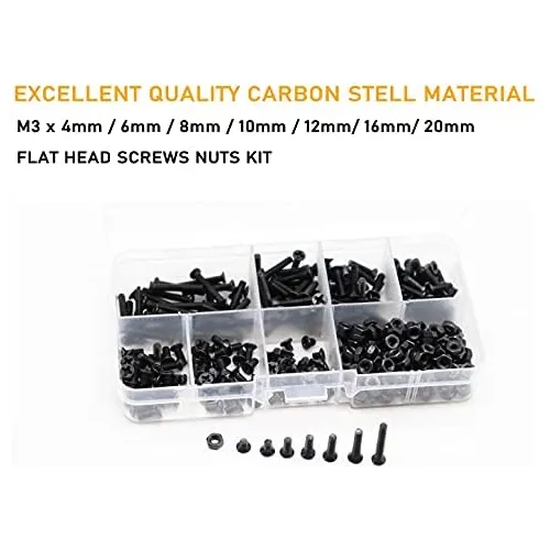 360 Piezas M3 X 4 Mm / 6 Mm / 8 Mm / 10 Mm / 12 Mm / 16...