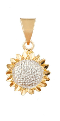 Dije Girasol Plata Con Puntas De Oro De 24 K Dije Solo