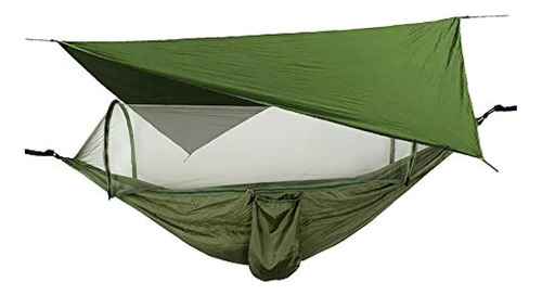 Hamaca De Camping Con Mosquitero Portátil De Nailon, Verde