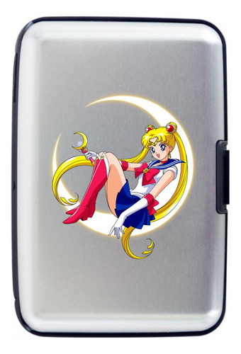 Billetera Compacta Sailor Moon Tarjetero Aluminio Porta Doc