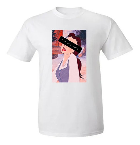 Remera Princesa Disney Idont Care - Unica Adultos Y Niños 