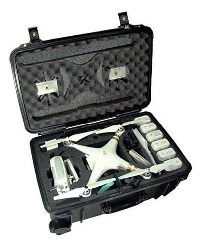 Case Club Waterproof Dji Phantom 3 Drone Caja De Ruedas Con 