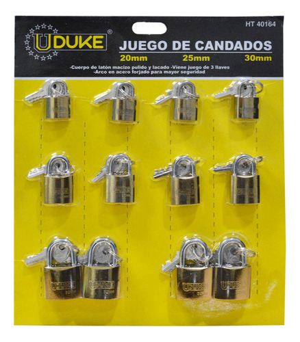 Candado Carton Uduke Dorado 20-25-30 (ht40164)