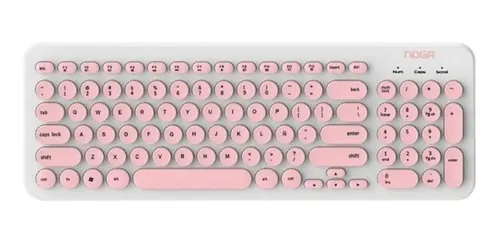 Kit de teclado e mouse sem fio Noga S5600 Ingl s US de cor branco