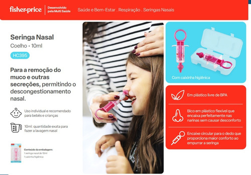 Seringa Para Lavagem Nasal Bebê Infantil Bpa Free Original