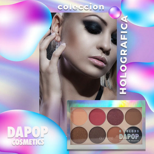 Paleta Sombras Ojos Holografica Dapop Original 8 Tonos Mod 1