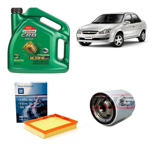 Kit 2 Filtros Chevrolet Classic Corsa Castrol Viscus 25w60