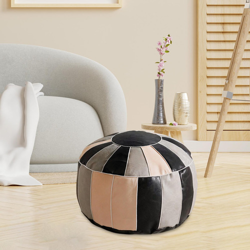 Funda De Puf Sin Relleno Con Cojín Para El Suelo, Redondo