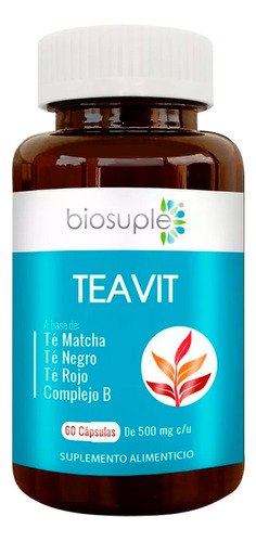 Te Matcha Biosuple Nutrition Series Proteínas, Energético Vigorizante 60 Capsulas 500mg Sabor Sin sabor