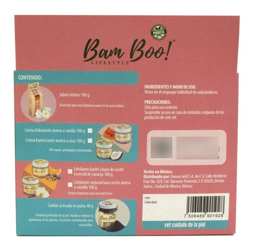 Set Cuidado De La Piel Bam Boo! Lifestyle 4 Pzas
