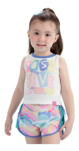 Conjunto Infantil Verão Mon Sucré Hapiness Arco Íris 21266