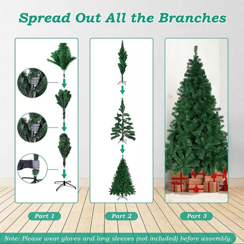 Árbol De Navidad Artificial Con 800 Ramas Color Verde 1.8m