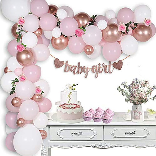 Decoración Para Baby Shower Para Niña Con Globo De Oro Rosa | Envío gratis Decoración Para Baby Shower Para Niña Con Globo De Oro Rosa | Envío gratis